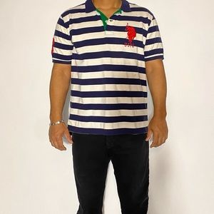 2000s Striped Polo Shirt